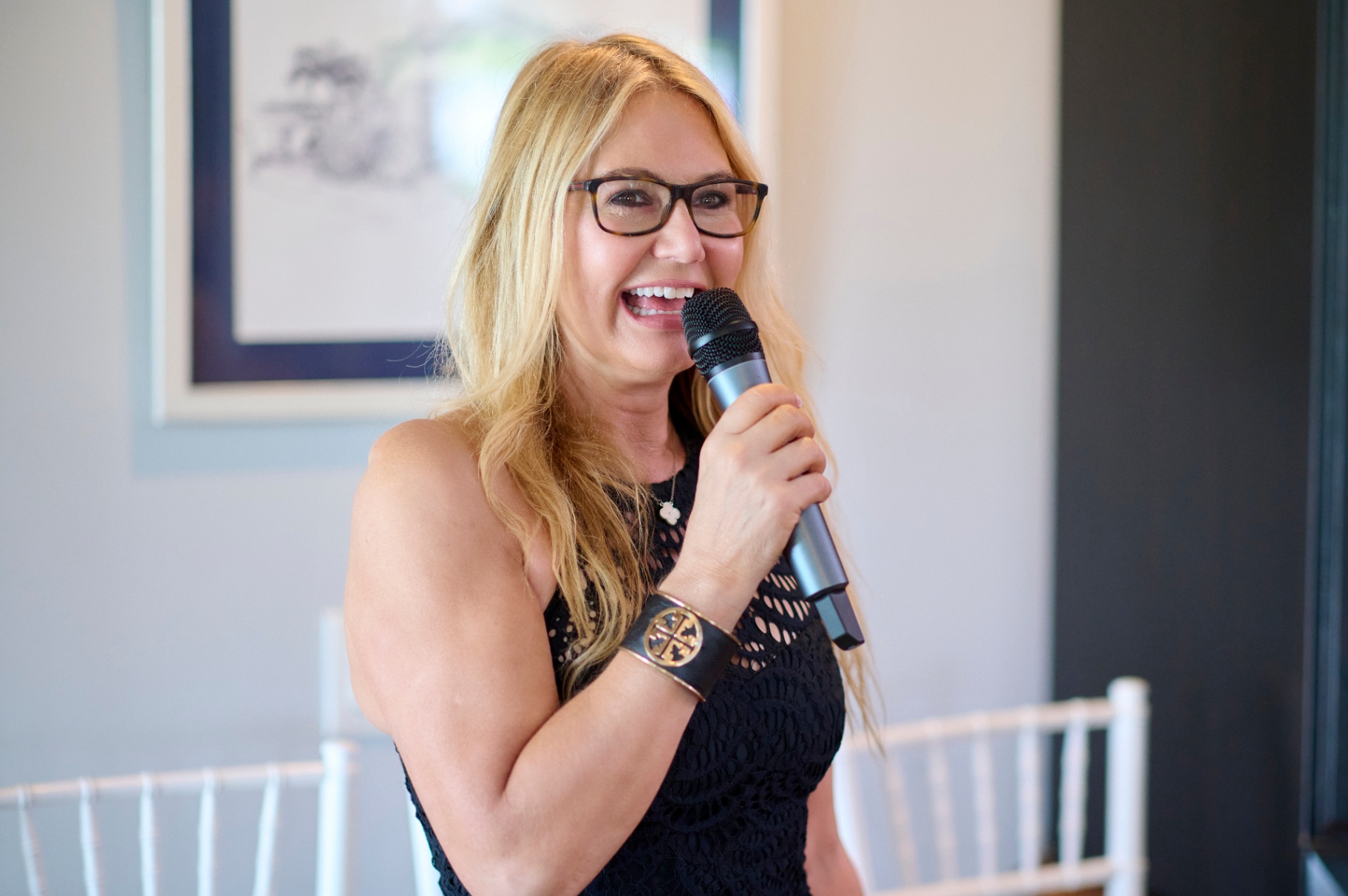 Cindy Metzler speaking with microphone